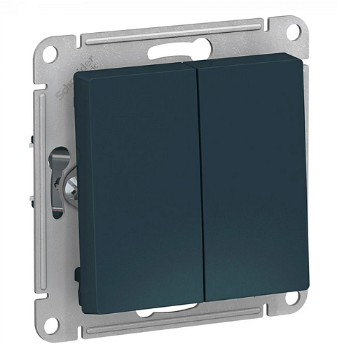 Механизм переключателя 2-кл. ATLAS DESIGN (сх.6) 10АХ изумруд SchE ATN000865: фотография 1