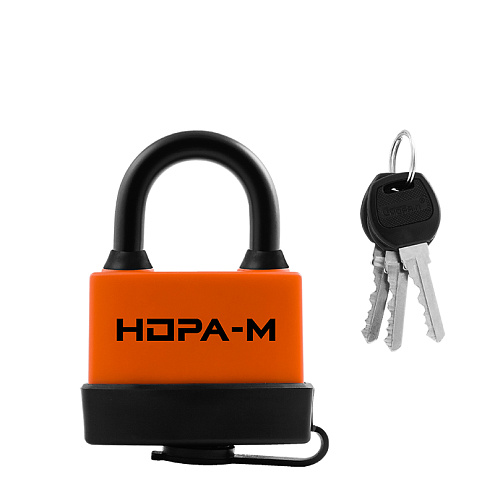 Замок навесной всепогодный Нора-М ЗНВ-702 оранжевый 72мм: фотография 1