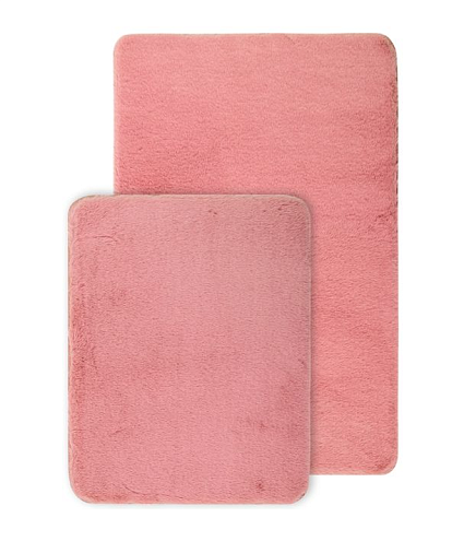 Комплект ковриков меховые чайная роза 50х80/50х40 : фотография 1