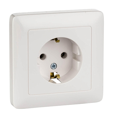 Розетка 1-м СП Хит 16А с заземл. бел. SchE RS16-134-B: фотография 1