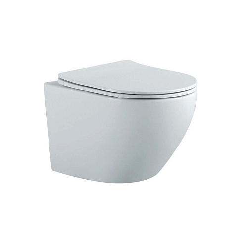 Унитаз подвесной безободковый Aquatek Европа AQ1901-MW 525х360х320 с сиденьем Soft Close: фотография 1