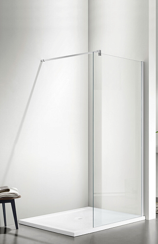 Душевое ограждение SANTREK AQUA Тour - SG-1000-С-Chrome 1000х1950 стекло прозрачное 6мм, профиль хром, штанга в комплекте: фотография 1