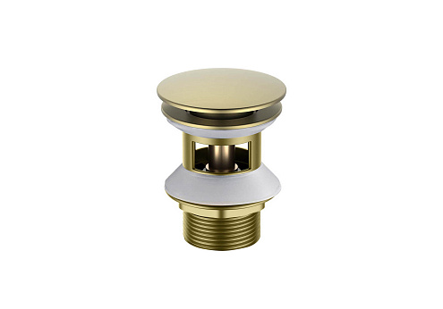 Сливной набор для раковины Push-open с переливом Aquatek золото шлифованное AQ6002BG : фотография 1