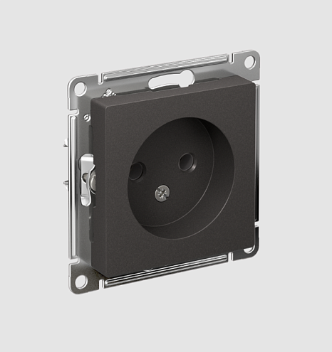 Розетка AtlasDesign 16А без заземления без шторок механизм базальт Systeme Electric ATN001441: фотография 1