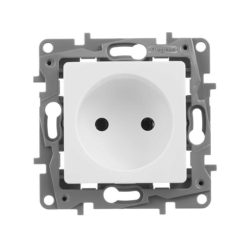 Механизм розетки 1-м СП Etika 16А IP20 без заземл. винт. клеммы бел. Leg 672220: фотография 1