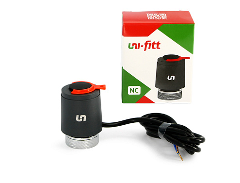 Привод термоэлектрический 230В нормально-закрытый, черный, кабель 1м Uni-fitt: фотография 1