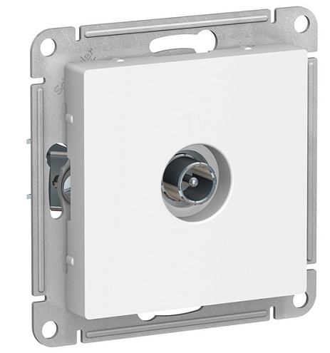 Механизм розетки TV ATLAS DESIGN проходной 4DB бел. SchE ATN000192: фотография 1
