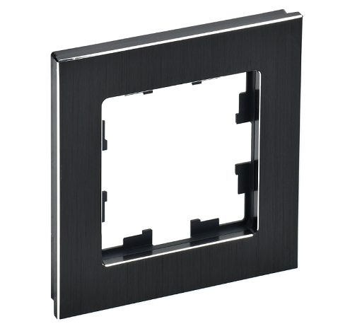 Рамка 1 -местная BRITE РУ-1-1-БрЧ металл черный IEK BR-M12-M-K02: фотография 1