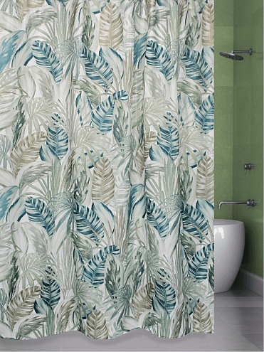 Занавеска-штора для ванн BATH Banana Leaf зеленая 180х200 ch21284: фотография 1