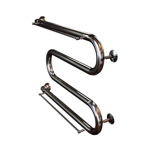 Полотенцесушитель Temark М-образный (М-2) 500х500 D32мм с полочками: фотография 1