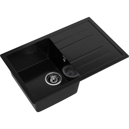 Мойка GRANFEST GF-Q780L  чаша+крыло 770х495 мм черный: фотография 1