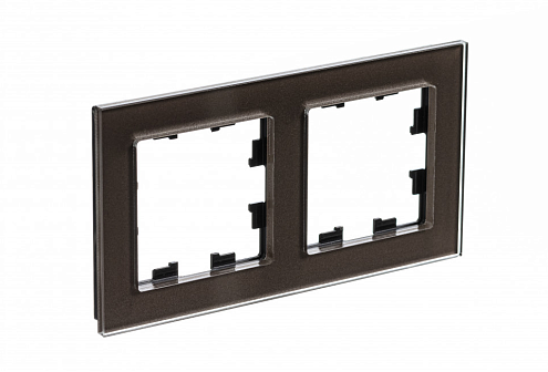 Рамка 2-местная AtlasDesign Nature стекло мокко Systeme Electric ATN320602: фотография 1