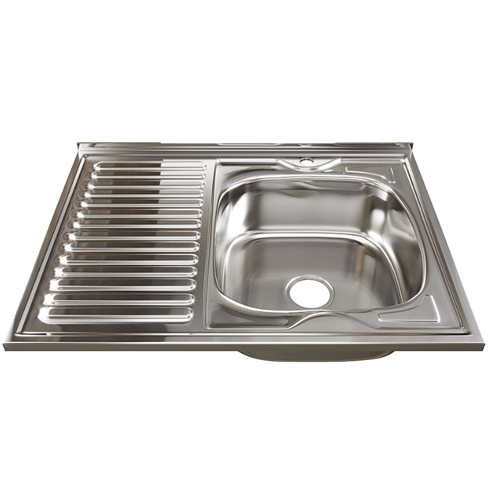 Мойка 600х800 правый выпуск 3 1/2" MIXLINE 180 мм с сифоном: фотография 1