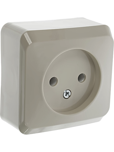 Розетка 1-м ОП Этюд 16А IP20 без заземл. крем. SchE PA16-001K: фотография 1
