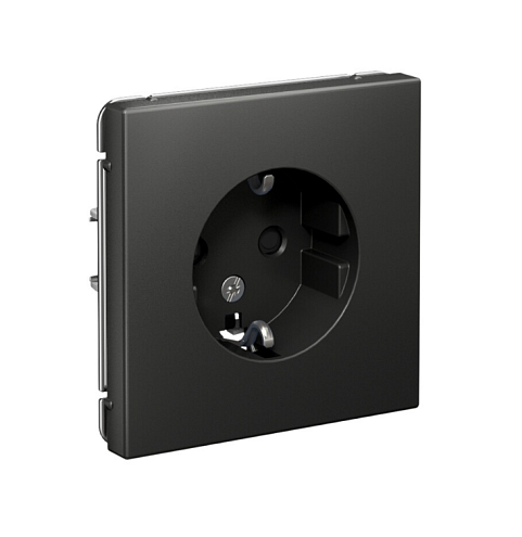 Розетка ArtGallery 16А с заземлением защитные шторки механизм базальт Systeme Electric GAL001445: фотография 1