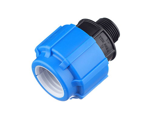 Муфта ПЭ 32х3/4&quot; наружная резьба обжимная ТПК-Аква: фотография 1