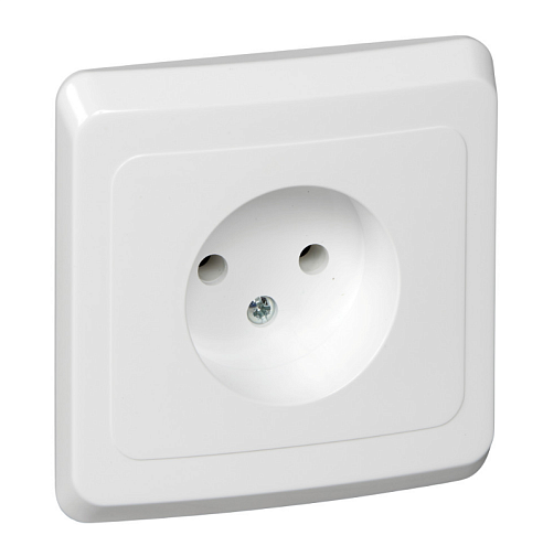 Розетка Этюд 16А IP20 250В без заземления без защитных шторок белый Systeme Electric  PC16-001B: фотография 1
