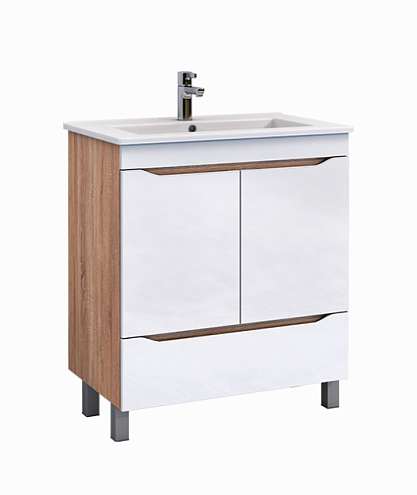 Тумба под раковину Grani 600-2-1 (Элина) дуб золотой под умывальник Элина 60: фотография 1