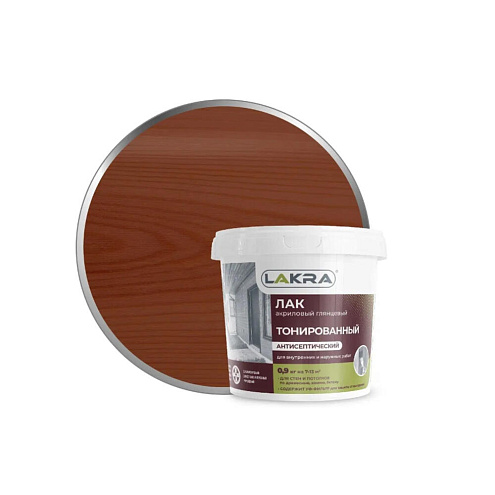 Лак в/д тонированный Лакра Орех 0,9кг: фотография 1