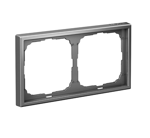 Рамка 2-местная ArtGallery универсальная сталь Systeme Electric GAL000902: фотография 1