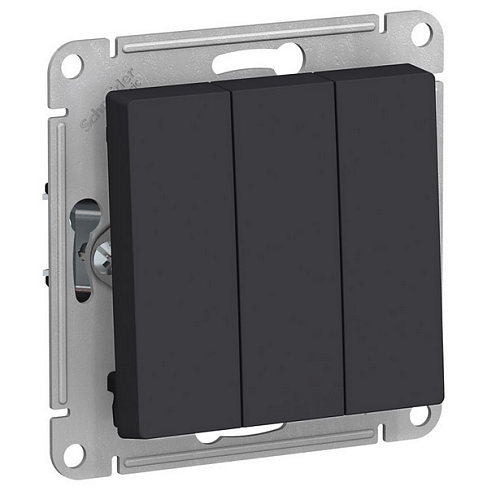 Механизм выключателя 3-кл. ATLAS DESIGN (сх.1+1+1) 10АХ карбон SchE ATN001031: фотография 1