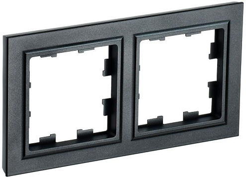 Рамка 2-м BRITE РУ-2-БрЧ черн. IEK BR-M22-K02: фотография 1