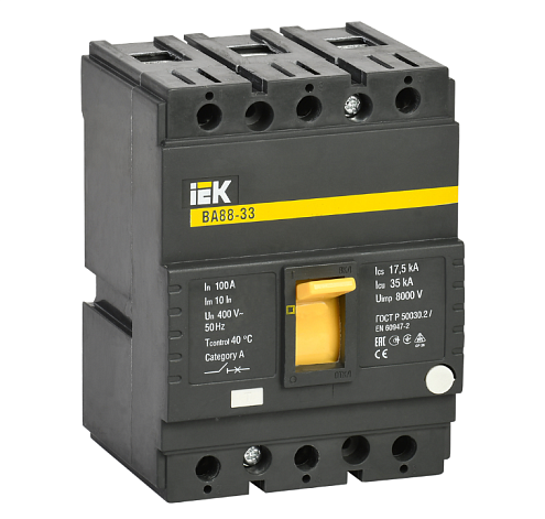 Выключатель автоматический 3п 100А 35кА ВА 88-33 KARAT IEK SVA20-3-0100: фотография 1