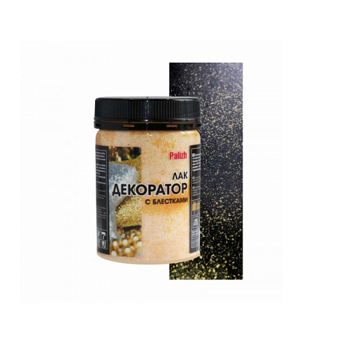 Лак декоративный Palizh с блестками, золото, 0,2л : фотография 1
