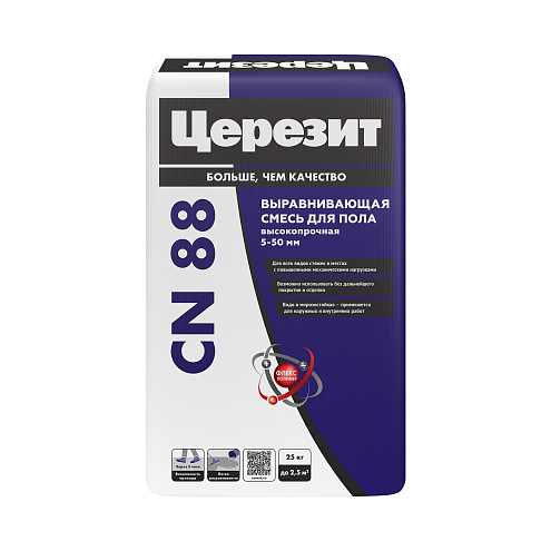 Высокопрочная выравнивающая смесь для пола Церезит CN 88  (от 5 до 50 мм) 25кг: фотография 1