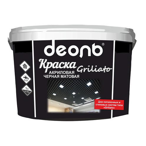 Краска водно-дисперсионная «ДЕОЛЬ» Интерьерная черная матовая 9л: фотография 1