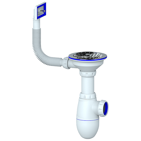 Сифон 3 1/2"х40 с прямоугольным переливом Unicorn B410: фотография 1