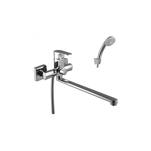 Смеситель Lemark &quot;плюс Фактор&quot; LM1651C универсальный с плоским изливом 300мм, дивертор с керамическими пластинами с аксессуарами: фотография 1