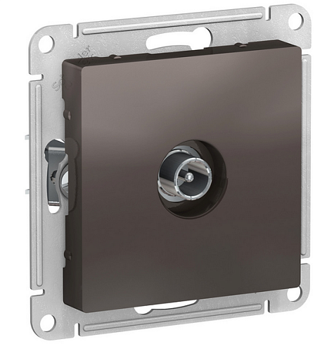 Механизм розетки TV ATLAS DESIGN проходной 4DB мокко SchE ATN000692: фотография 1