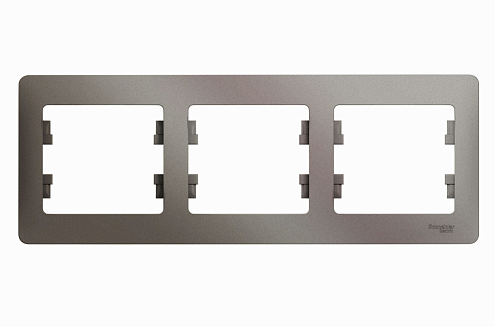 Рамка 3-местная Glossa горизонтальная платина Systeme Electric GSL001203: фотография 1