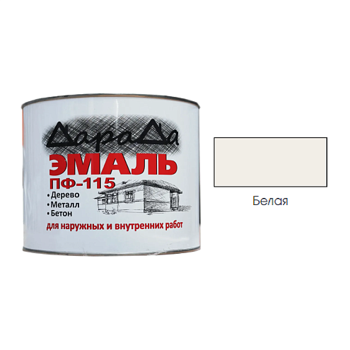 Эмаль ПФ-115 (ГОСТ 6465-76) «ДараДа», белая 1,8кг: фотография 1
