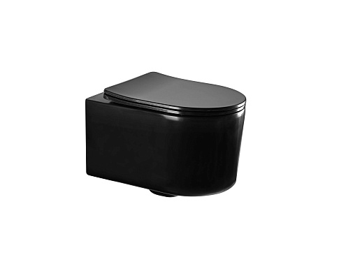 Унитаз подвесной безободковый Aquatek Мия AQ2004-MB 490х370х340 с легкосъемным сиденьем Soft Close: фотография 1