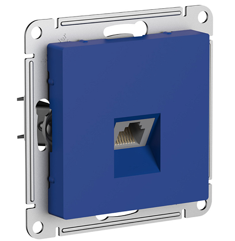 Розетка компьютерная AtlasDesign RJ45 кат.5E механизм аквамарин Systeme Electric ATN001183: фотография 1