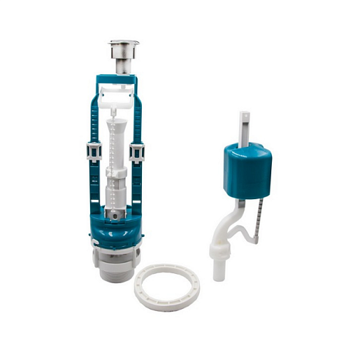 Арматура ИНКОЭР И-СБкпм-НпрНРФ-А-В к смывному бачку кнопка металл, нижняя подводка D40 : фотография 1