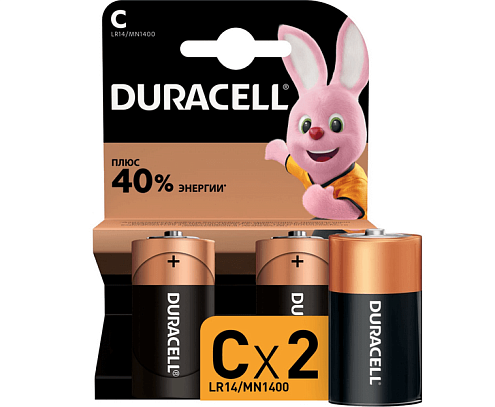Элемент питания алкалиновый C/LR14/MN 1400 BP-2 (блист.2шт) Duracell Б0014054: фотография 1