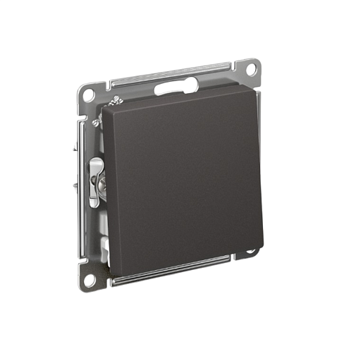 Выключатель 1-клавишный AtlasDesign (сх.1) 10AX механизм базальт Systeme Electric ATN001411: фотография 1