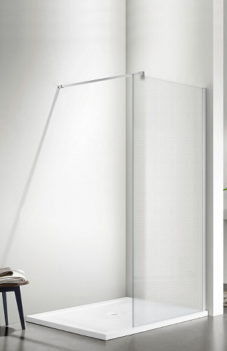 Душевое ограждение SANTREK AQUA Тour - SG-1400-G-Chrome 1400х1950 стекло Грейп 6мм, профиль Хром, штанга в комплекте : фотография 1