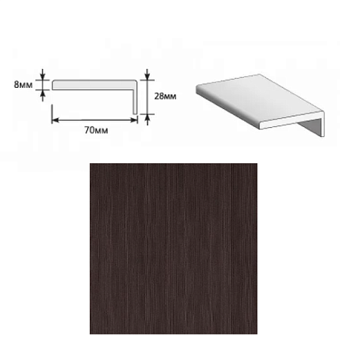Наличник "Т" ЭКО Wenge Melinga МДФ Тип-0 2150х70х8 (20х3): фотография 1