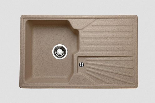 Мойка GRANICOM G-014 780х490 мм 1 чаша+ крыло жасмин: фотография 1