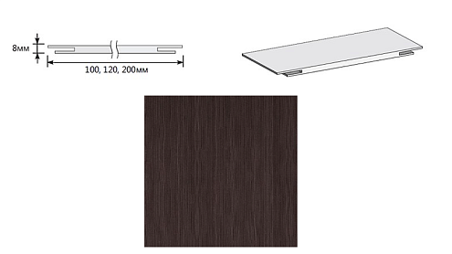 Добор &quot;Т&quot; ЭКО Wenge Melinga МДФ 2070х200х8: фотография 1