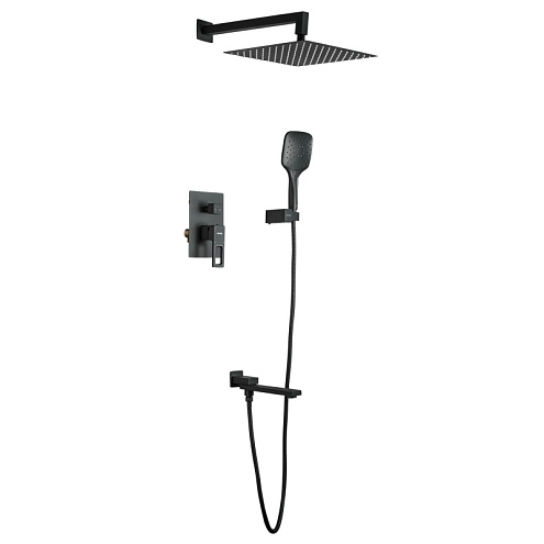 Душевая система 35к G7117-6 GAPPO  встраиваемая, лейка &quot;Тропический душ&quot; черный: фотография 1