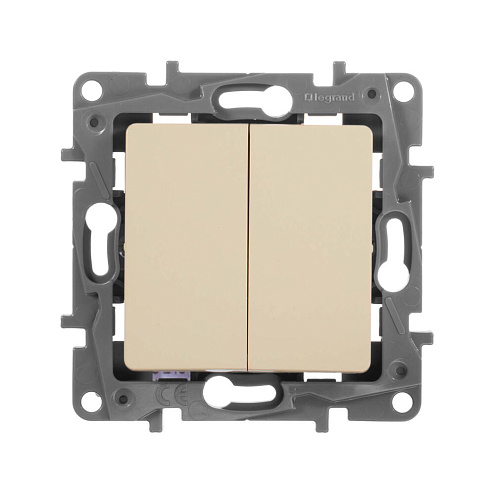 Механизм переключателя 2-кл. СП Etika авт. сл. кость. Leg 672312: фотография 1