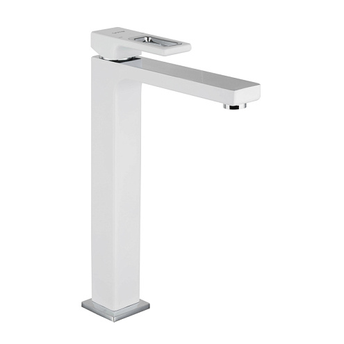 Смеситель для умывальника 35к G1017-2 GAPPO литой, высокий, БЕЛЫЙ-ХРОМ: фотография 1