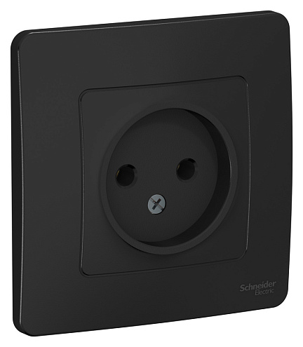 Розетка 1-м СП Blanca 16А IP20 250В без заземл. без защ. шторок антрацит SchE BLNRS000016: фотография 1