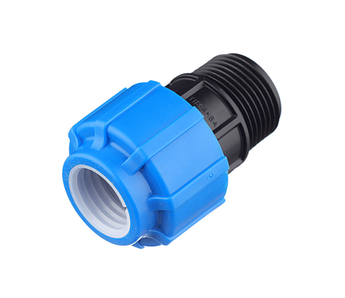 Муфта ПЭ 25х1&quot; наружная резьба  обжимная ТПК-Аква: фотография 1