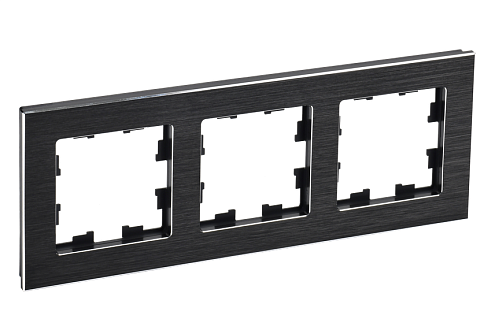 Рамка 3 -местная BRITE РУ-3-1-БрЧ металл черный IEK BR-M32-M-K02: фотография 1